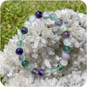 Brățară cu Fluorină Verde și Violet preț