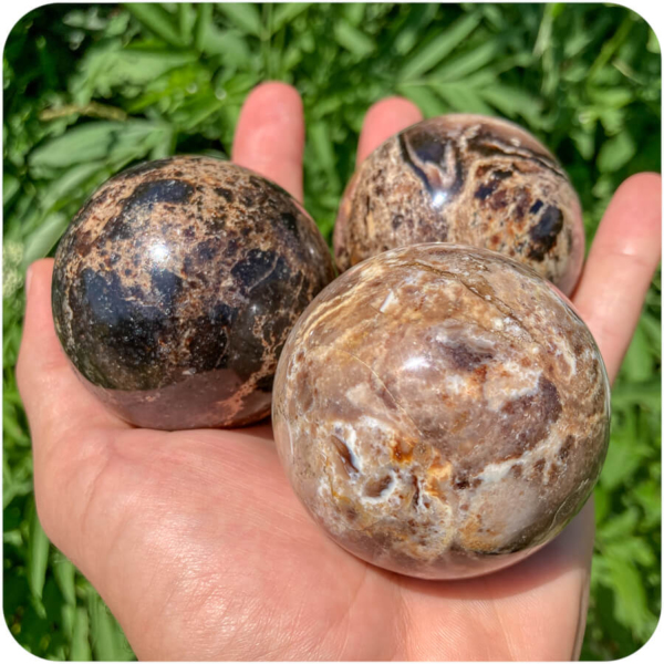 Sferă Opal Negru Maro pentru Înfruntarea Celor Mai Întunecate Frici - imagine 7