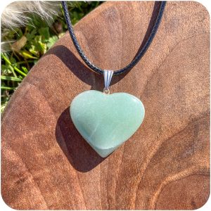 Pandantiv Inimă Aventurin Verde (Cuarț Verde) pentru Depășirea Trecutului