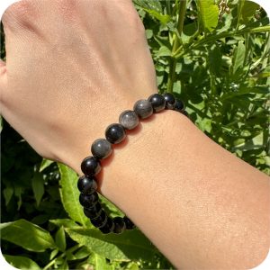 Brățară Obsidian Argintiu